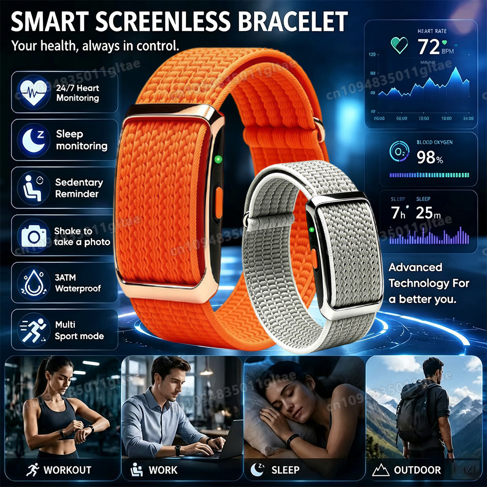 Android Smartwatch Accessories - Slimme fitnessband met hartslag- en bloeddrukmeter,