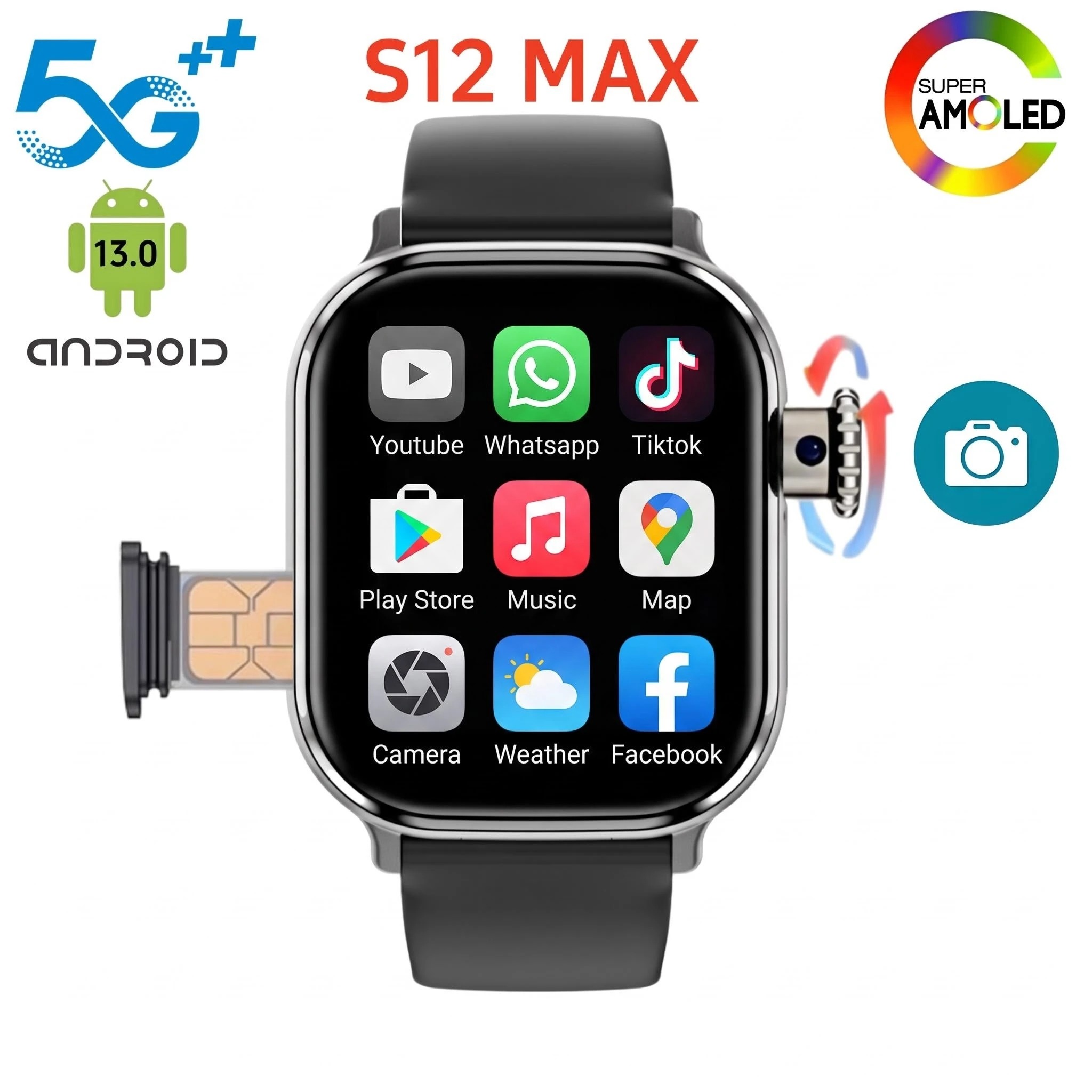 S12 Smartwatch Amoled 5G LTE A - Smartwatch Store recensie en prijs